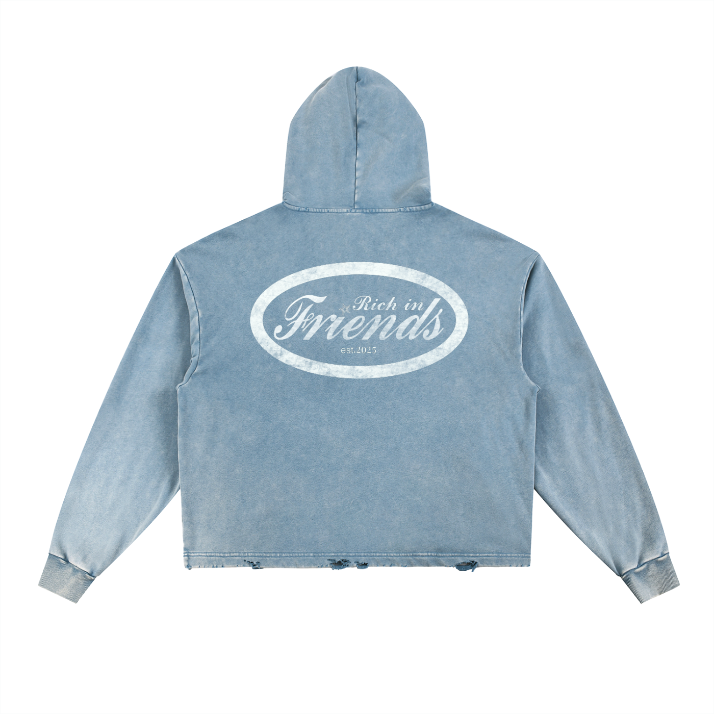 Friends Vintage Washed Frayed-Hem Hoodie