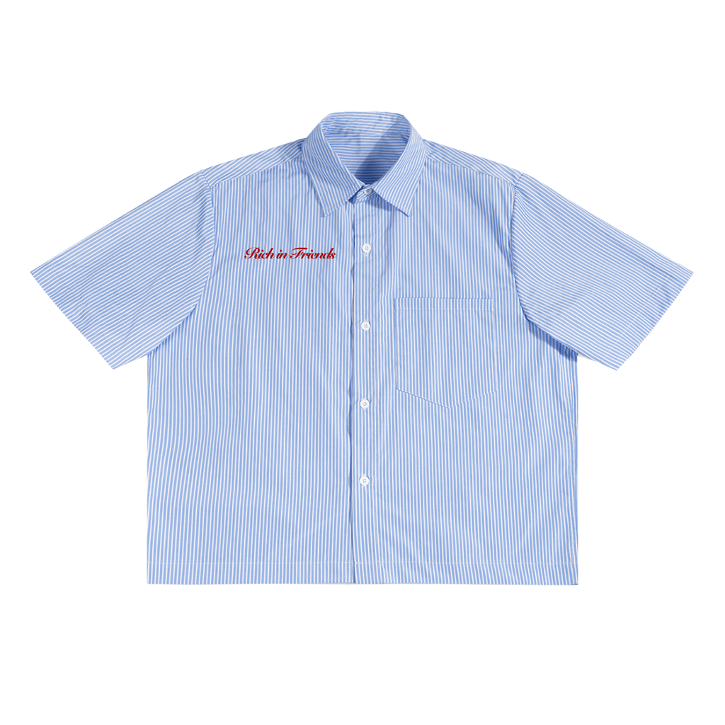 Richline Button up : Oversized Vertical Stripe Boxy Shirt