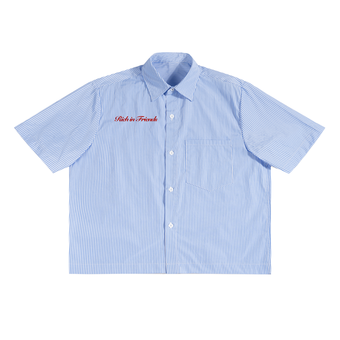 Richline Button up : Oversized Vertical Stripe Boxy Shirt