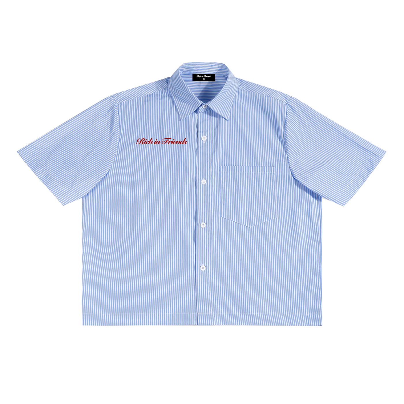Richline Button up : Oversized Vertical Stripe Boxy Shirt